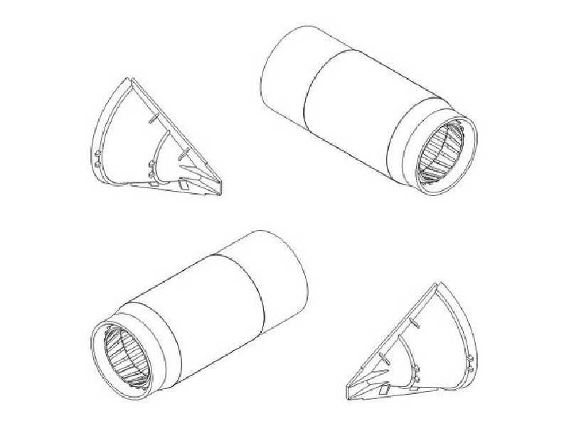 TSR  2 Intake FOD covers and Exhausts 1/72 for Airfix kit - image 1