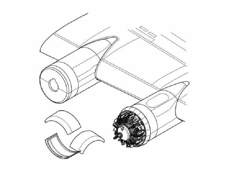 B-17G Flying Fortress  Left Outer Engine -  set 1/72 for Revell - image 1