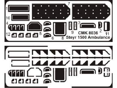 Steyr 1500 Ambulance wood cab - conversion set for Tamiya - image 6