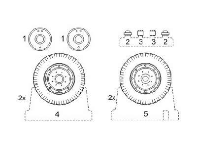 Quad Ford 4x4 - wheels 10.5x20 Cross Country (Dunlop) for Tamiya - image 1