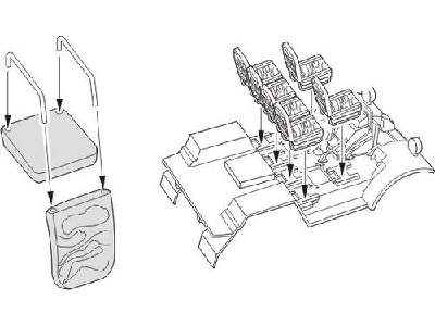 Quad Gun Tractor - Seats - version Ford/Chevrolet for Tamiya/Ita - image 1