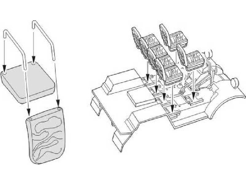 Quad Gun Tractor - Seats - version Ford/Chevrolet for Tamiya/Ita - image 1
