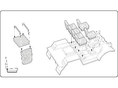 Quad Gun Tractor - Seats - version Ford/Chevrolet for Tamiya/Ita - image 2
