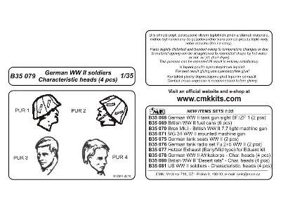 German WW II soldiers  Characteristic head (4 pcs) - image 2