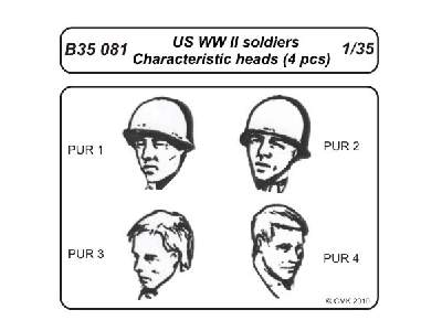 US WW II soldiers  Characteristic head (4 pcs) - image 1