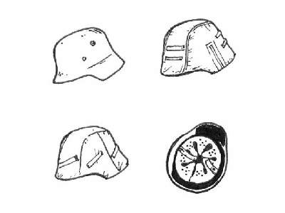German WW II Helmets (6 pcs) - image 1