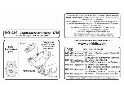 Jagdpanzer 38 Hetzer  Gun Mantlet LATE Production for Tamiya 1/4 - image 2