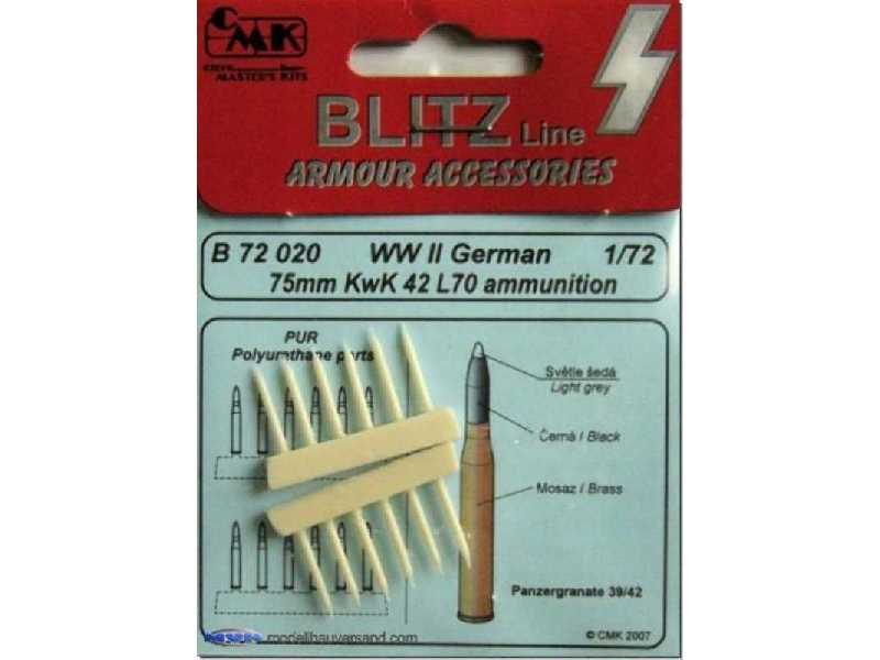 WWII German 75mmKwK42L70 ammunition - image 1
