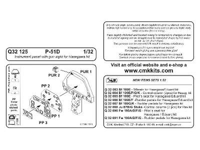 P-51D  Instrument panel with gun sight 1/32 for Hasegawa / Drago - image 2