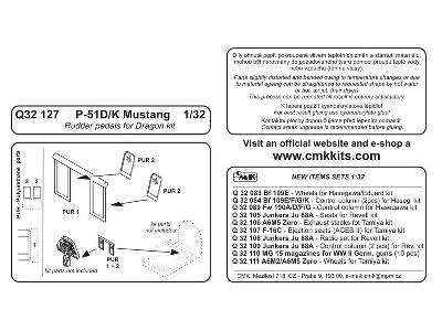 P-51D/K  Rudder pedals 1/32 for Dragon kit - image 2