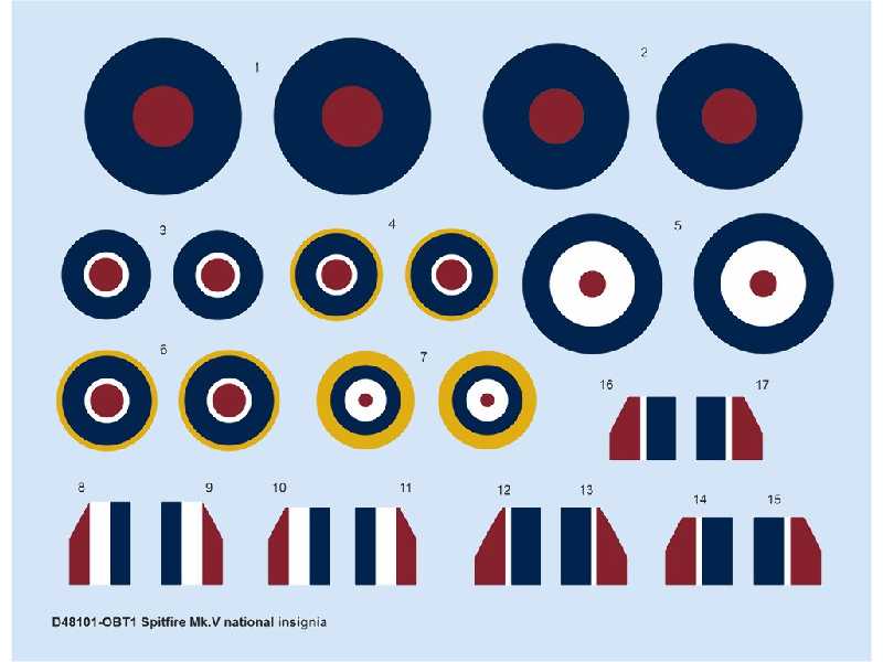 Spitfire Mk. V national insignia 1/48 - EDUARD - image 1