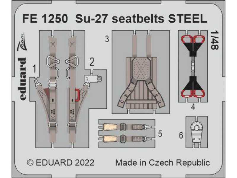 Su-27 seatbelts STEEL 1/48 - GREAT WALL HOBBY - image 1