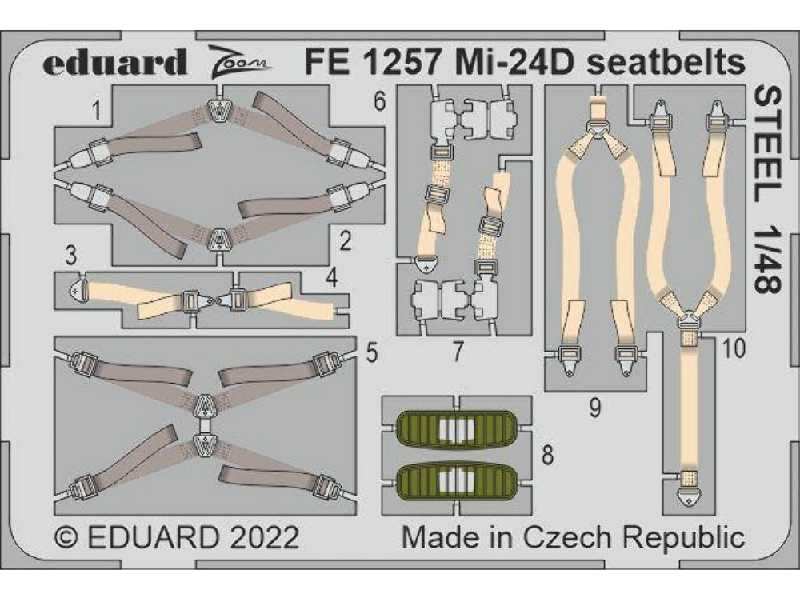 Mi-24D seatbelts STEEL 1/48 - TRUMPETER - image 1 Mi-24D seatbelts STEEL 1/48 - TRUMPETER - image 1