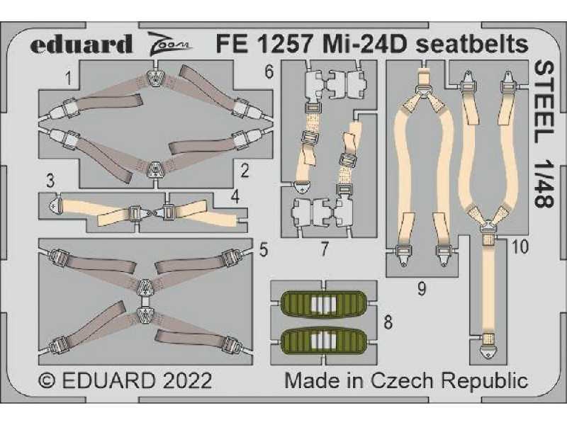 Mi-24D seatbelts STEEL 1/48 - TRUMPETER - image 1