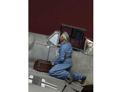 Luftwaffe Mechanic Kneeling On A Wing - image 1