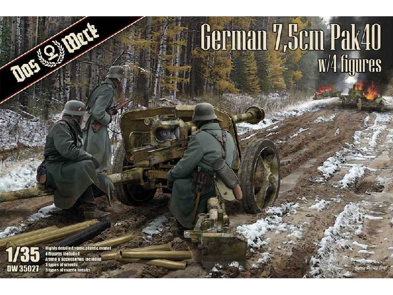 German 7,5cm Pak40 with 4 Figures - image 1