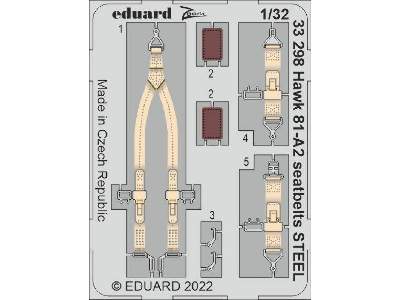 Hawk 81-A2 seatbelts STEEL 1/32 - GREAT WALL HOBBY - image 1