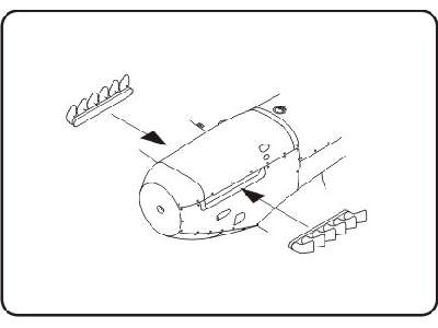 Late Spitfire Mk.V/Seafire Mk.III six exhaust stubs - for Hasega - image 1