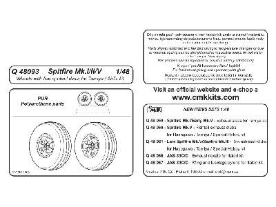 Spitfire Mk.I/II/V Wheels for Tamiya - image 2