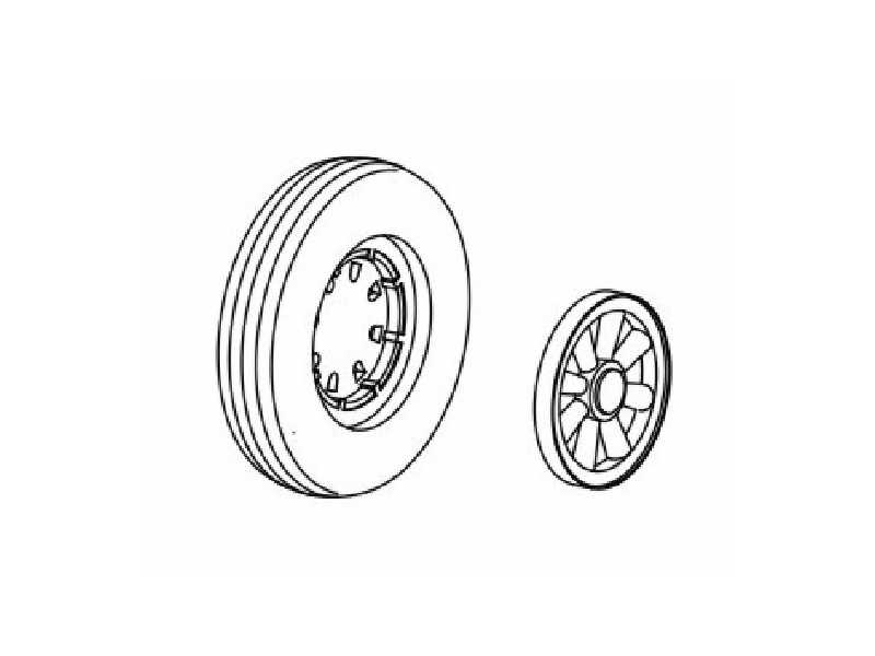 F6F Hellcat   wheels with moulded eight spoked discs and four ch - image 1