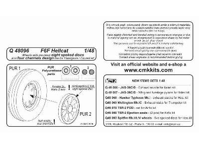 F6F Hellcat   wheels with moulded eight spoked discs and four ch - image 2