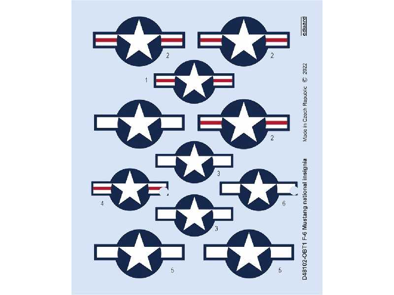 F-6 Mustang national insignia 1/48 - EDUARD - image 1