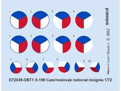 S-199 Czechoslovak national insignia 1/72 - EDUARD - image 1