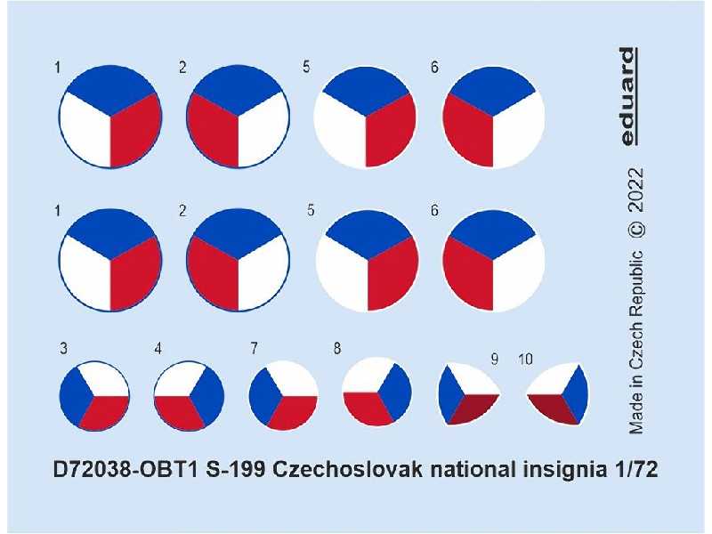 S-199 Czechoslovak national insignia 1/72 - EDUARD - image 1