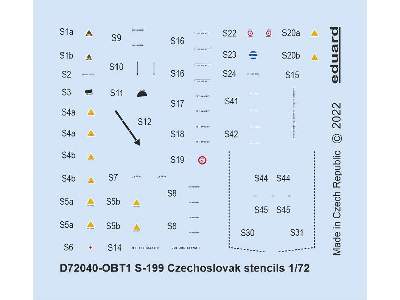 S-199 Czechoslovak stencils 1/72 - EDUARD - image 1