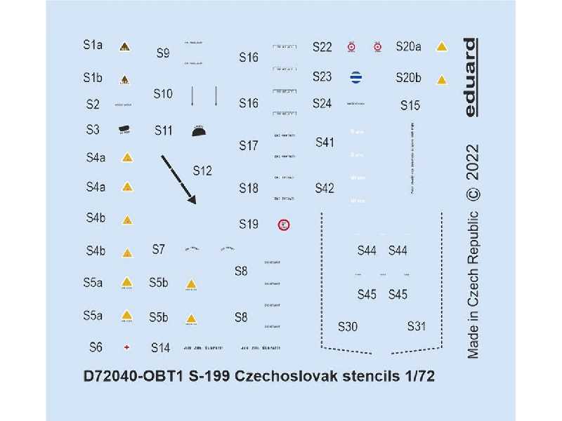 S-199 Czechoslovak stencils 1/72 - EDUARD - image 1