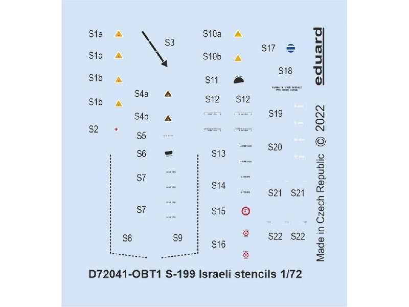 S-199 Israeli stencils 1/72 - EDUARD - image 1