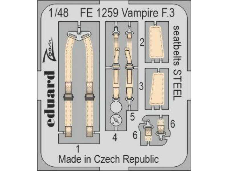 Vampire F.3 seatbelts STEEL 1/48 - AIRFIX - image 1