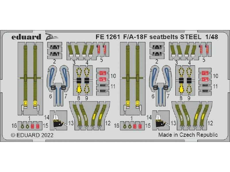 F/ A-18F seatbelts STEEL 1/48 - HOBBY BOSS - image 1