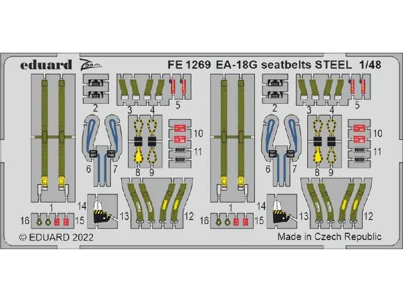 EA-18G seatbelts STEEL 1/48 - HOBBY BOSS - image 1