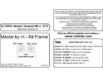 Hawker Tempes Mk.V - Wheels for Academy - image 2