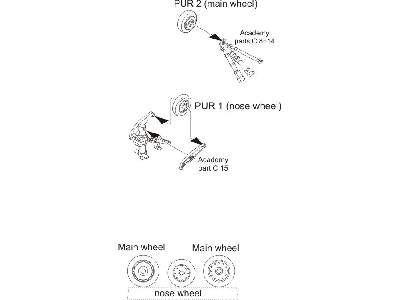 F-8 Crusader - wheels for Academy kit - image 2