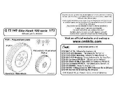 BAe Hawk 100 serie  Wheels 1/72 for Airfix - image 2
