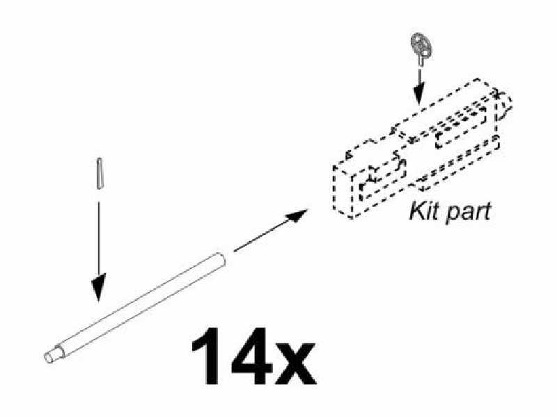 Barrels for M2 Browning 1/72 (20 pcs) - image 1