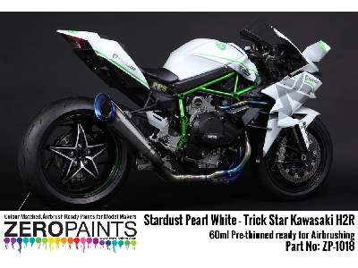 1018 - Trick Star Kawasaki H2r Stardust Pearl White Paint - image 1
