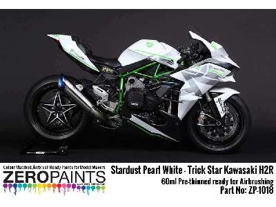 1018 - Trick Star Kawasaki H2r Stardust Pearl White Paint - image 3