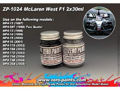 1024 - Mclaren West F1 (Mp4/13 To Mp4/20a) Paints - image 3