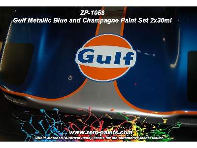 1058 Gulf Metallic Blue And Champagne Paint Set - image 1
