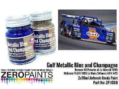 1058 Gulf Metallic Blue And Champagne Paint Set - image 2