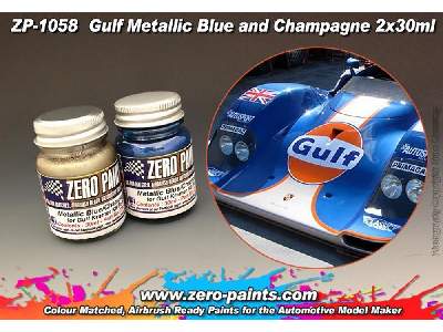1058 Gulf Metallic Blue And Champagne Paint Set - image 4