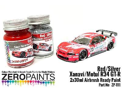 1111 - Xanavi/Motul Nismo (R34 & 350z) Red/Silver Paint Set - image 2