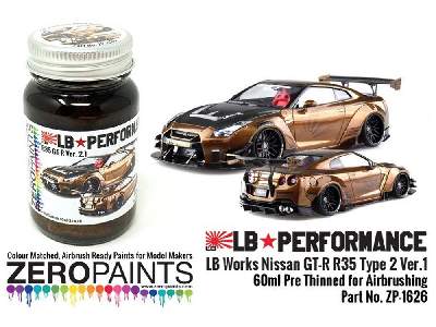 1626 Black Gold Paint For Lb Works Nissan Gt-r R35 Type 2 Ver.1 - image 1