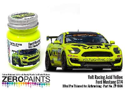 1666 Volt Racing Acid Yellow For Ford Mustang Gt4 - image 1