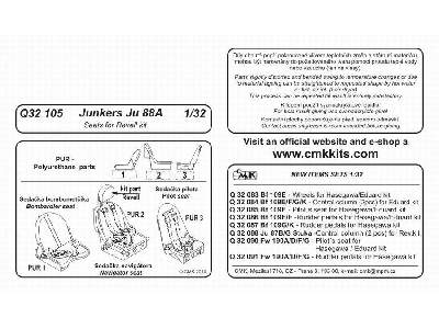 Junkers Ju 88A  Seats for Revell kit - image 2