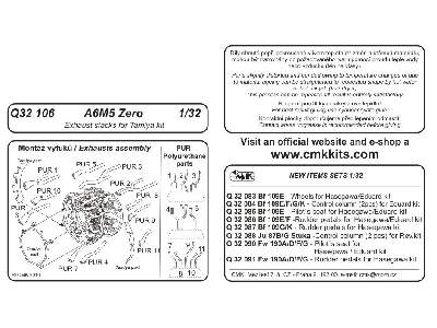 A6M5 Zero  Exhaust stacks for Tamiya kit - image 2