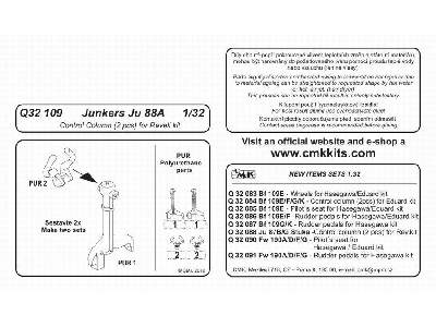 Junkers Ju 88A - Control column (2 pcs) for Revell kit 1/32 - image 2